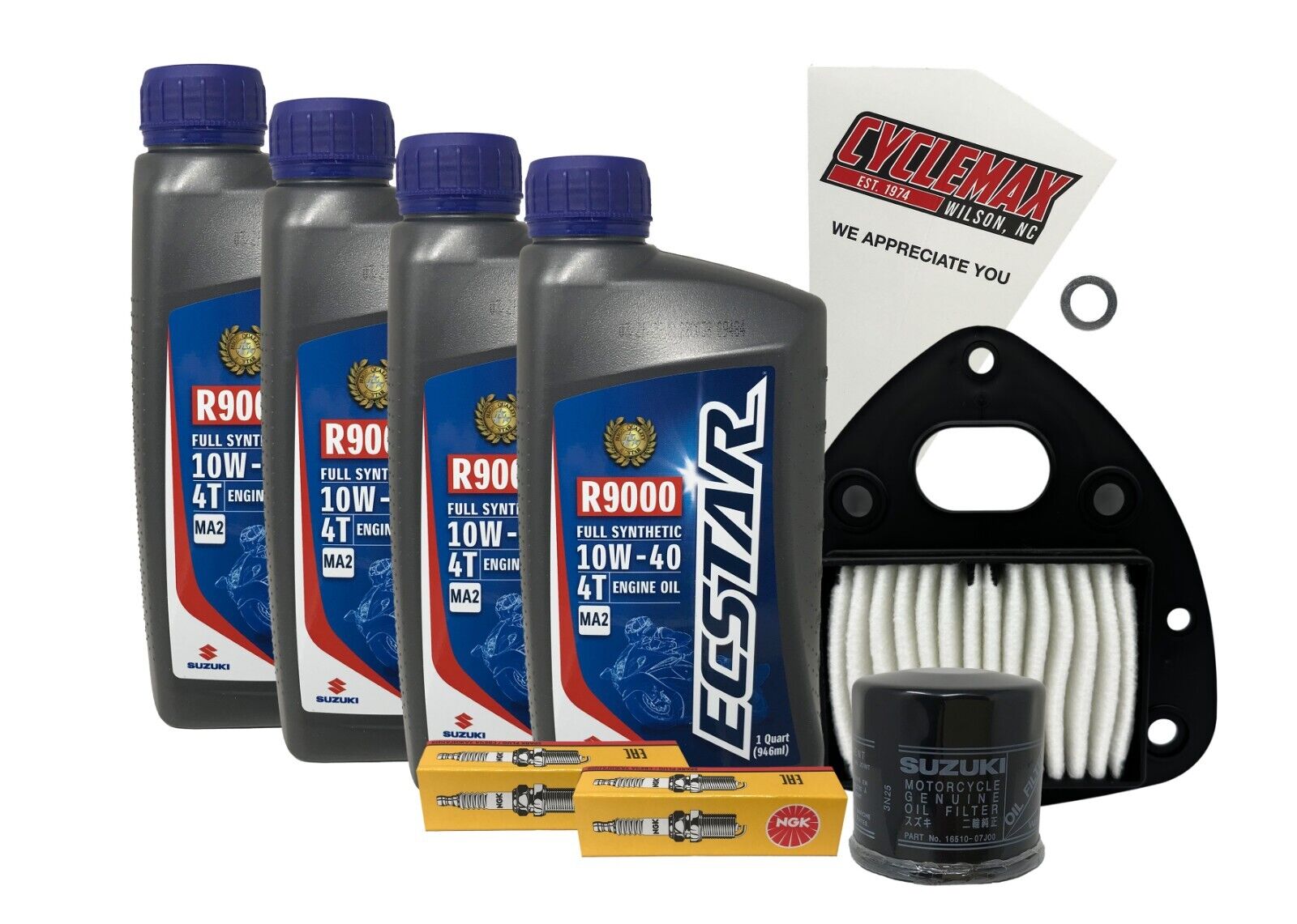 Cyclemax Full Synthetic Tune Up Kit w/ Spark Plugs fits 2019-2022 Suzuki VL-800