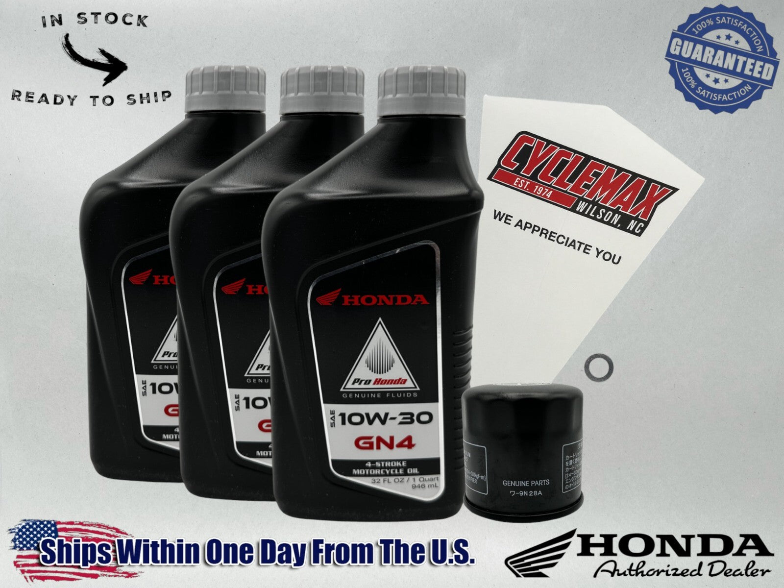 Cyclemax Standard GN4 10W-30 Oil Change Kit compatible with 2023-2025 Honda SCL500