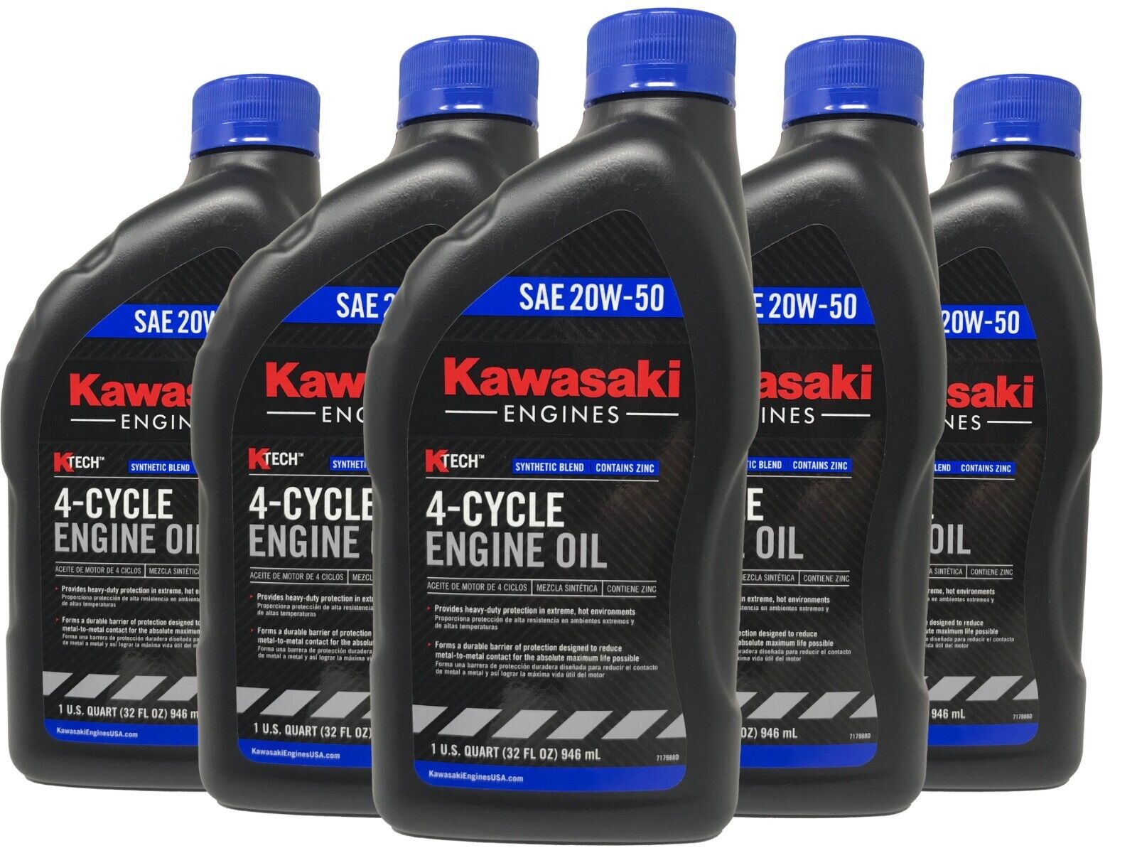 Kawasaki SAE 20W50 4-Cycle Motor Oil 5 QUARTS 99969-6298 5 PACK