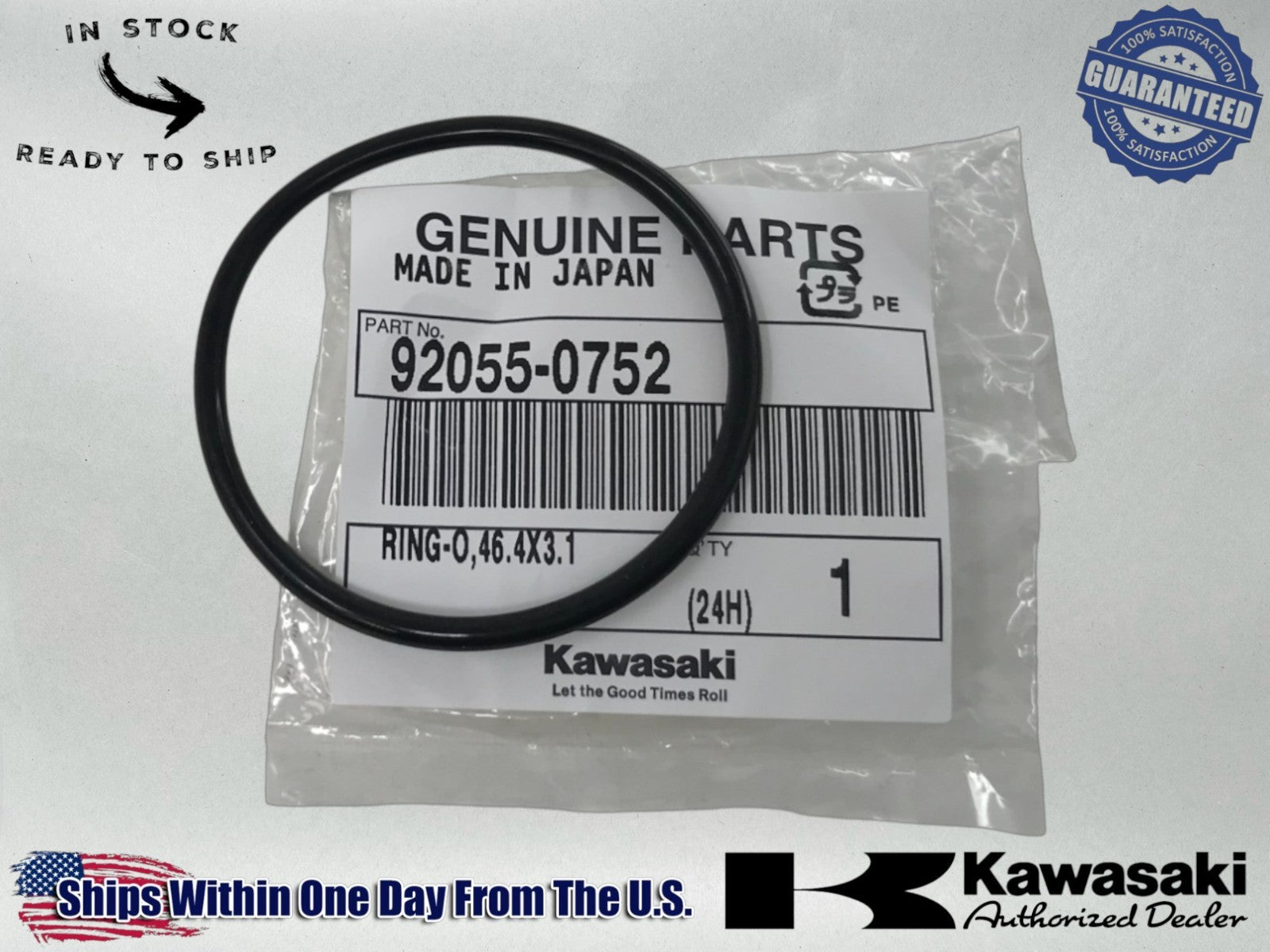 Kawasaki Genuine OEM Authentic RING-O,46.4X3.1 92055-0752  92055-0752