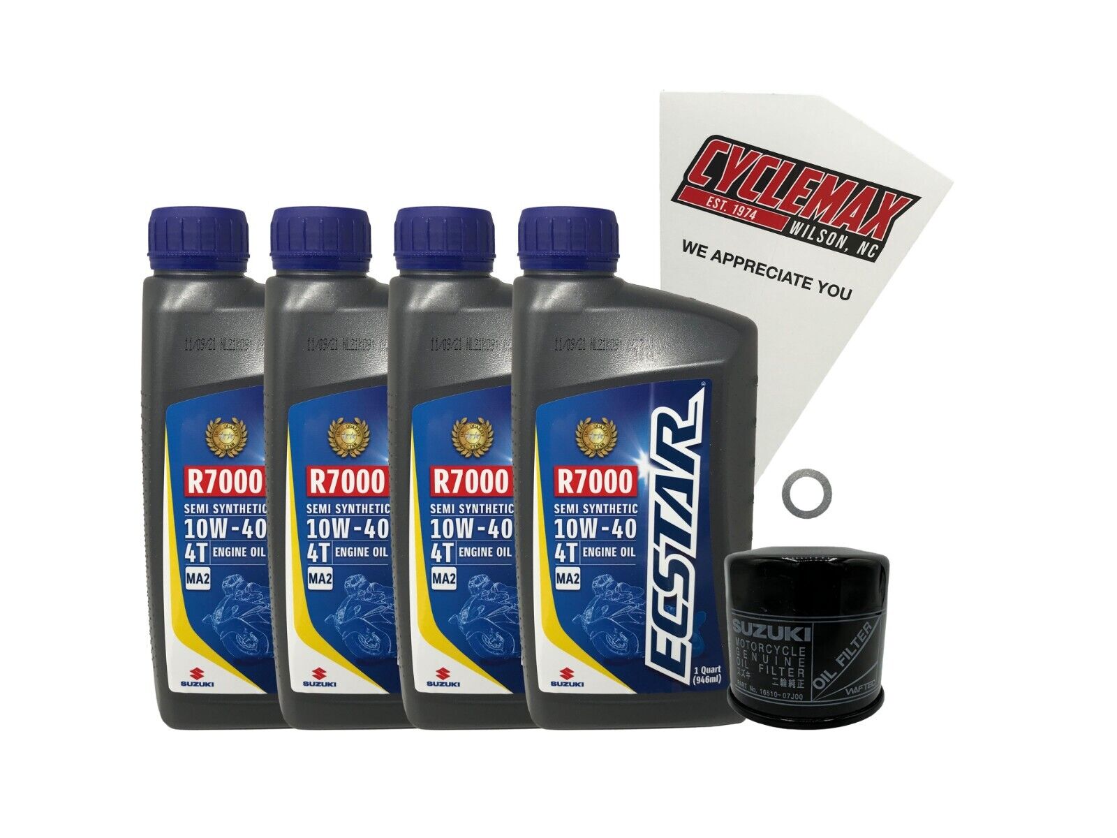 Cyclemax Genuine OEM Semi-Synthetic Oil Change Kit fits 2001-2009 Suzuki VS-800