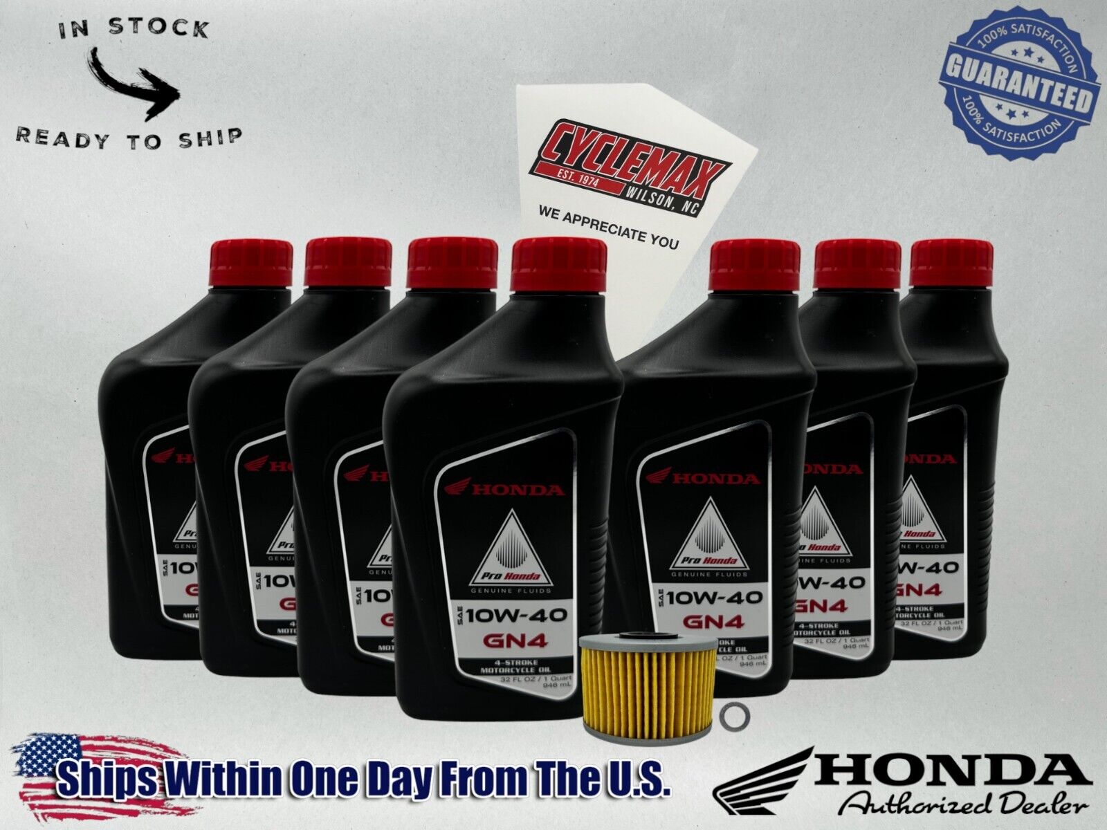 Cyclemax Standard GN4 10W-40 Oil Change Kit fits 2019-2024 Honda Talon 1000R