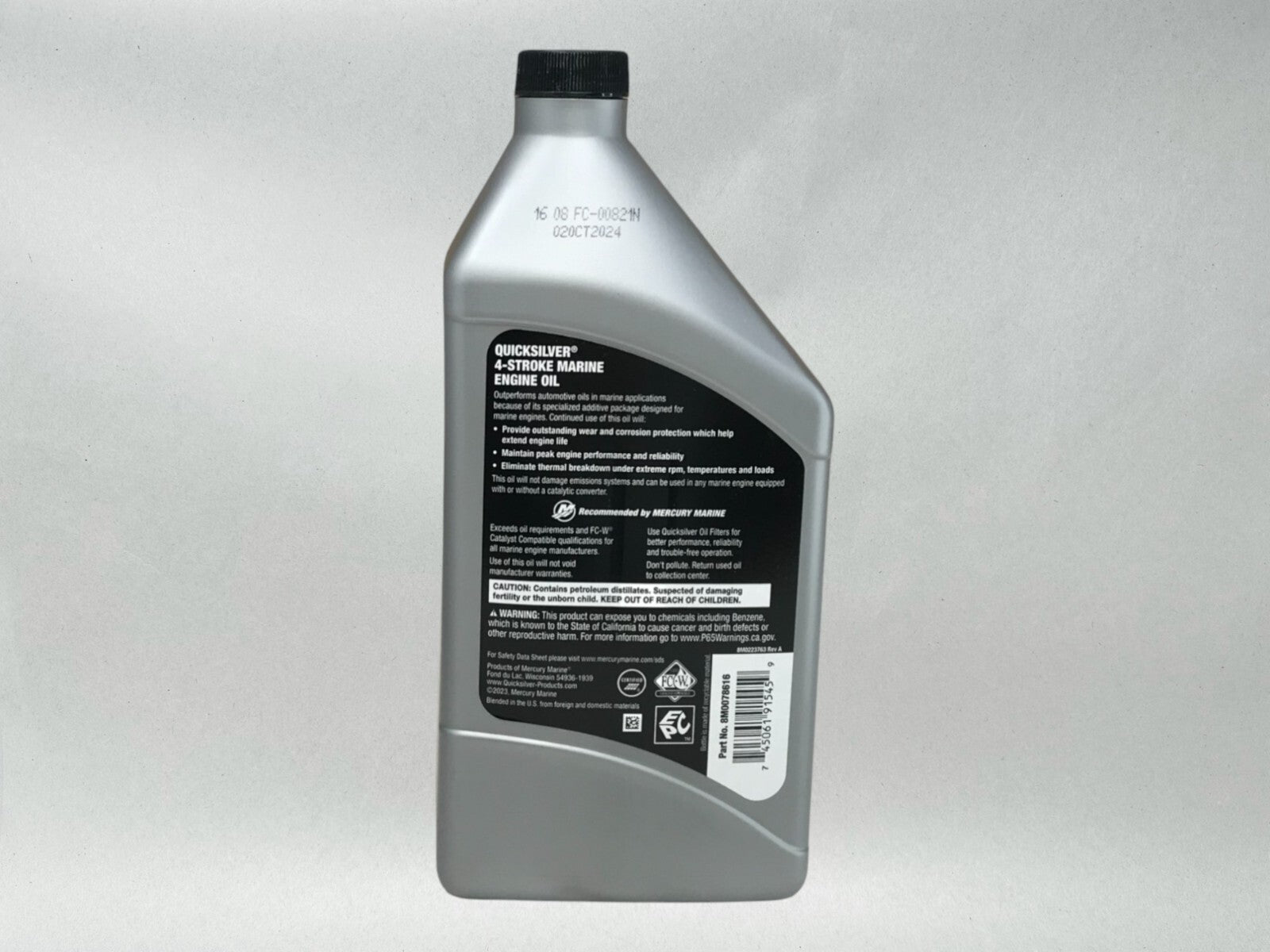 Quicksilver OEM 10W-30 Standard FCW Marine Oil Quarts 92-8M0078616 3 Pack