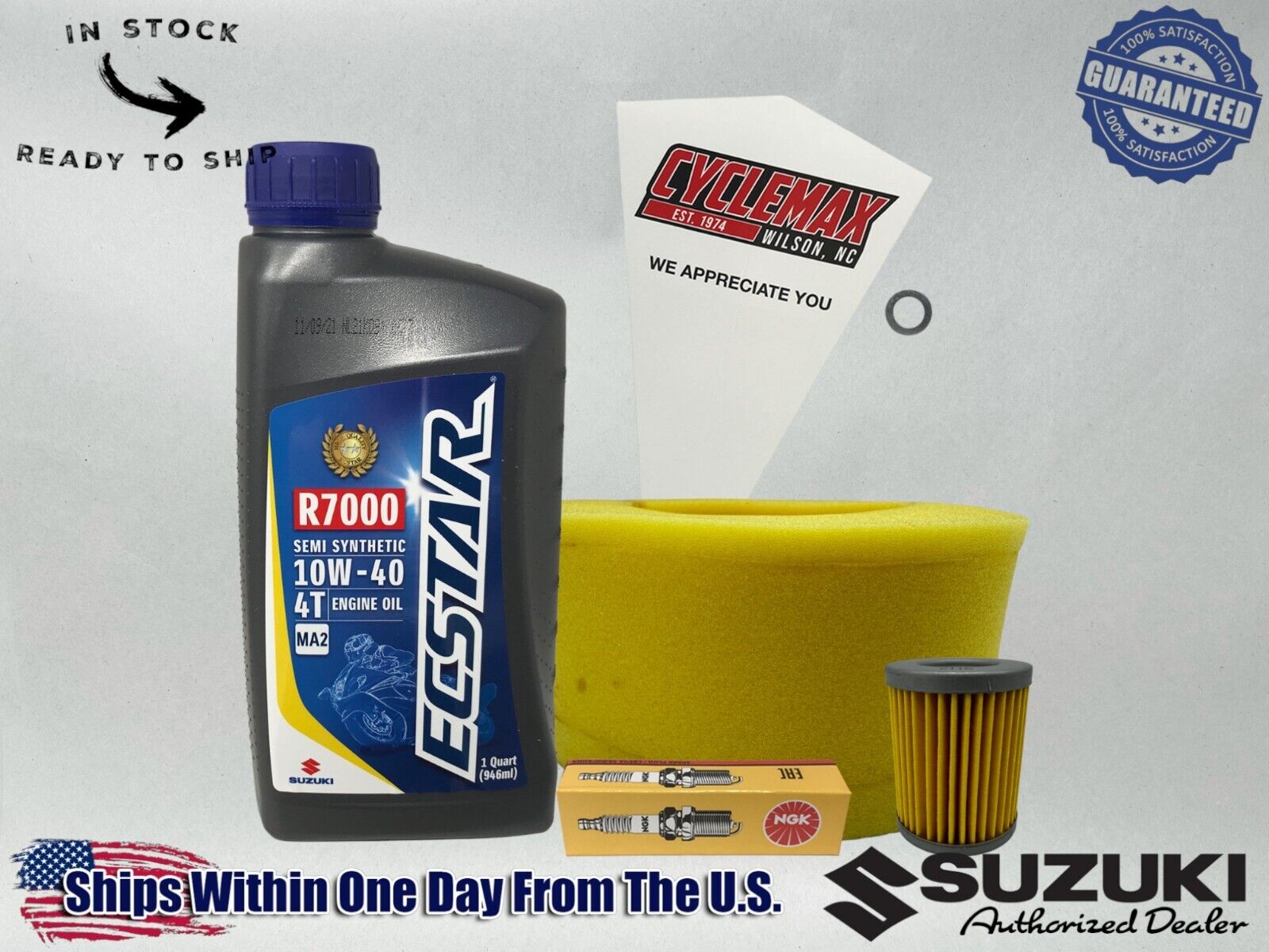 Cyclemax Semi-Synthetic Ecstar R7000 Tune-Up Kit fits 1994-1996 Suzuki DR125