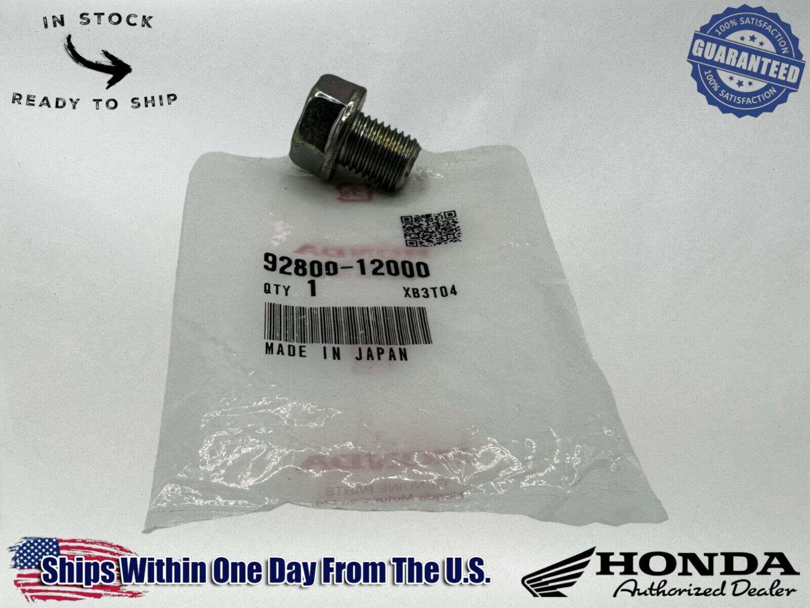 Honda Genuine OEM Authentic 12MM Drain Bolt 92800-12000