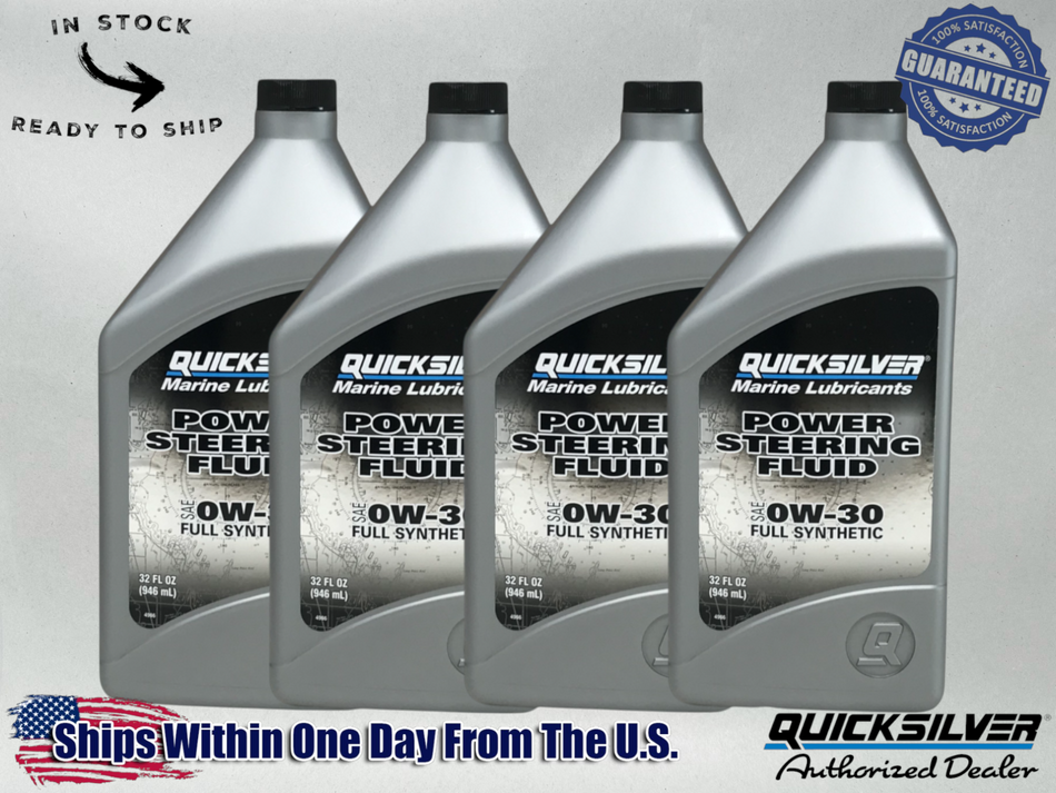 Mercury OEM Power Steering Fluid Quarts 92-858077Q01 4 Pack