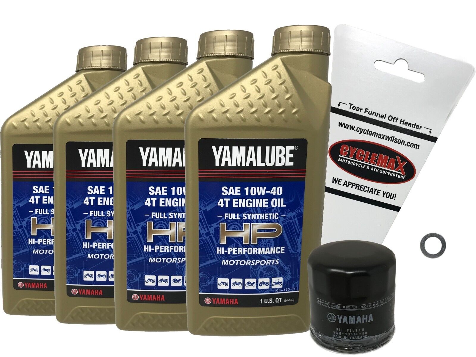 2006-2016 Genuine Yamaha YZF-R6 Full Synthetic 10w40 Oil Change Kit