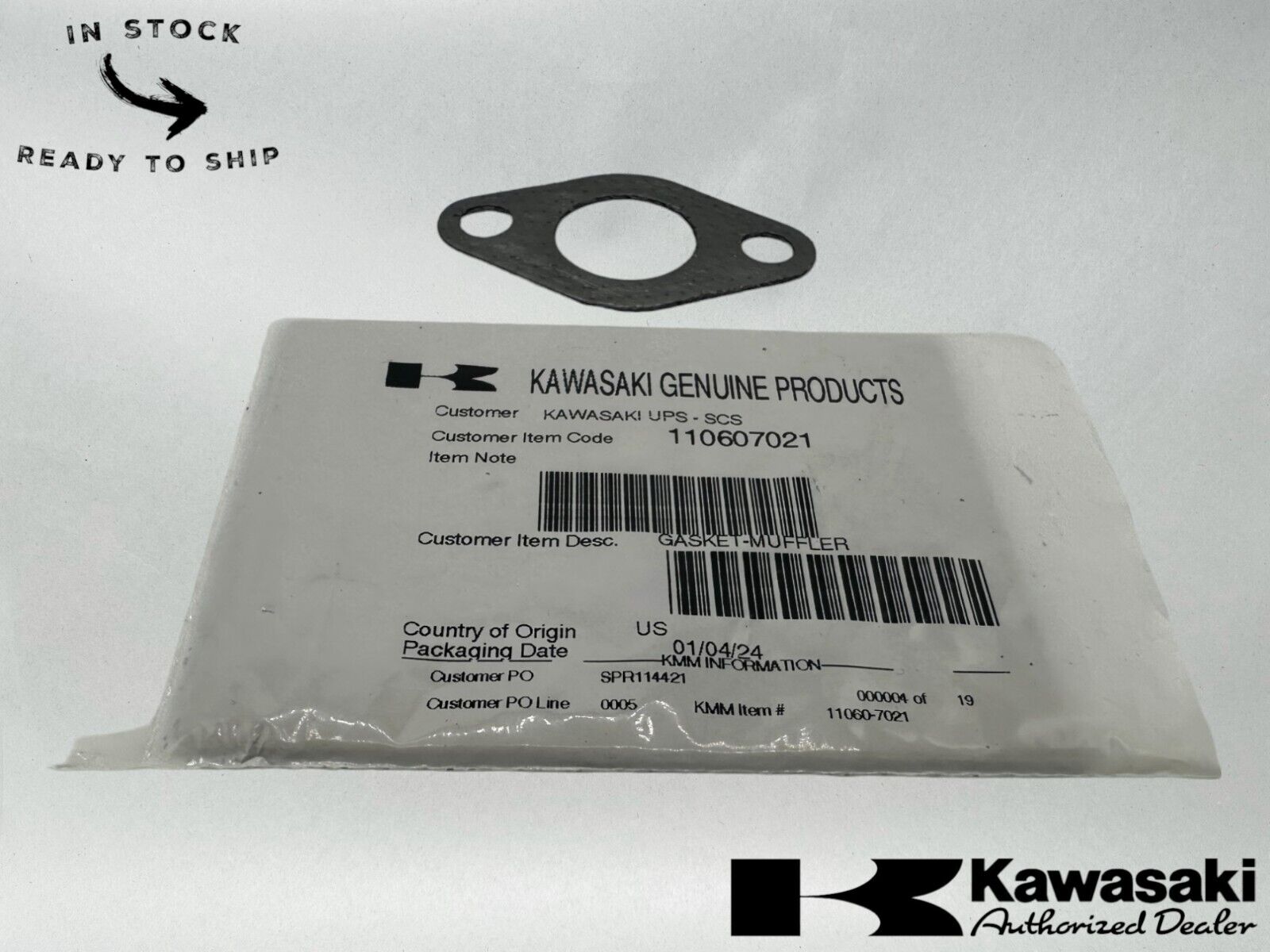 Kawasaki Genuine OEM Muffler Gasket 11060-7021