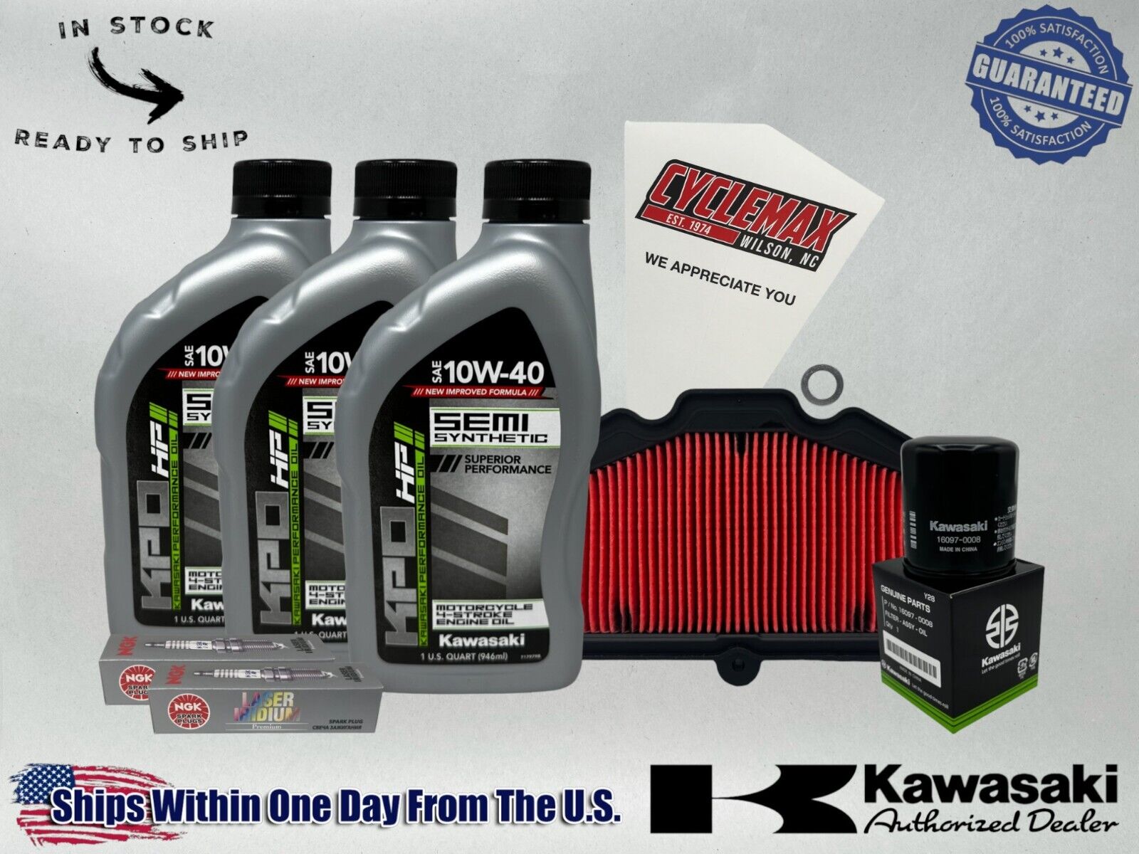 Cyclemax Semi-Synthetic KPO Tune-Up Kit fits 2017-2024 Kawasaki Z650