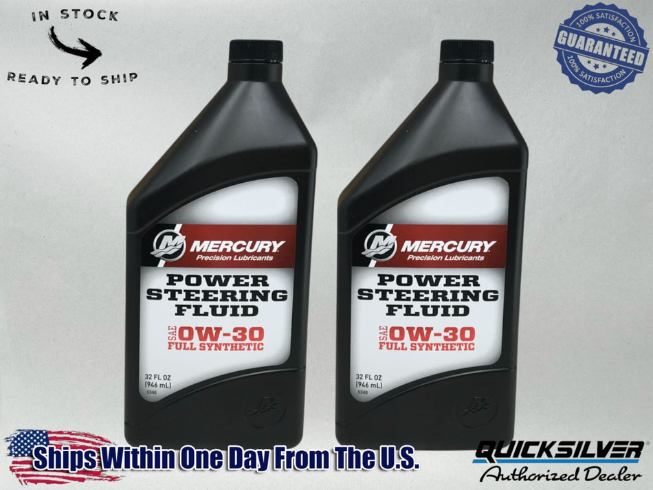 Quicksilver OEM Power Steering Fluid Quarts 92-858077K01 2 Pack