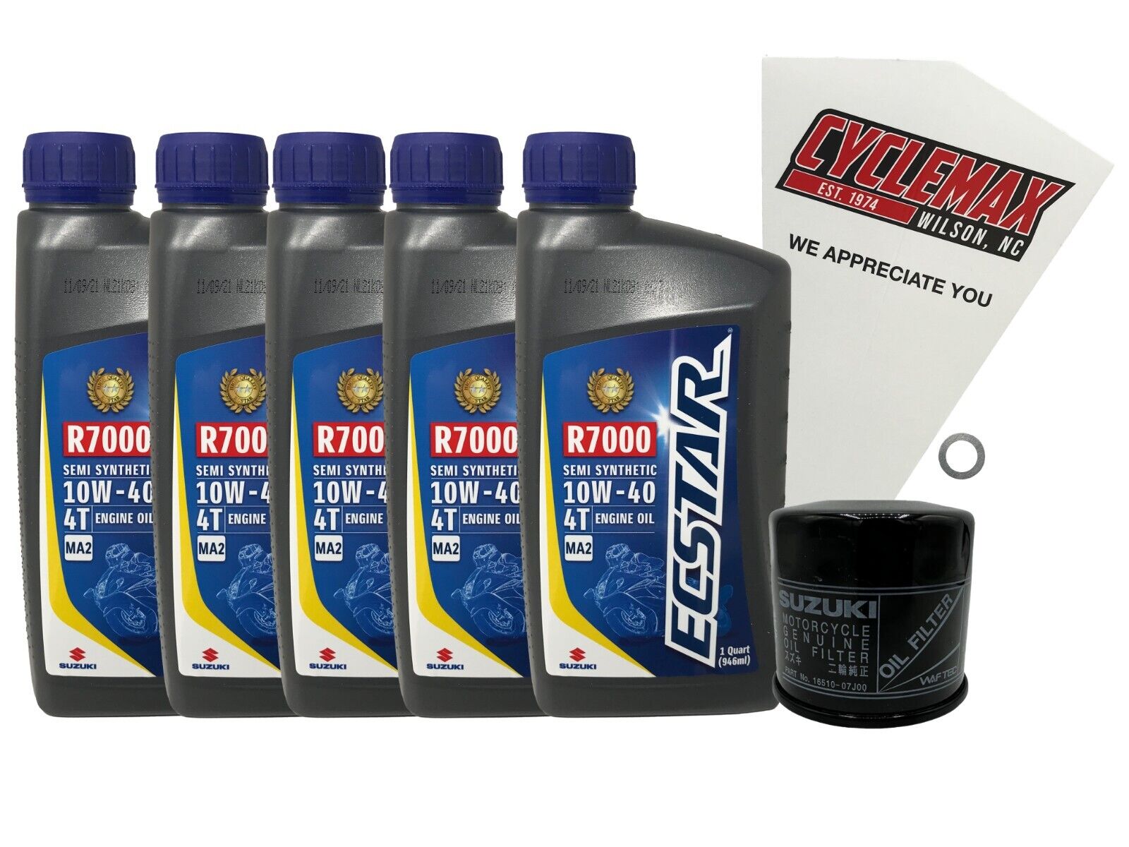 Cyclemax Genuine OEM Semi-Synthetic Oil Change Kit fits 2001-2003 Suzuki GSF-600