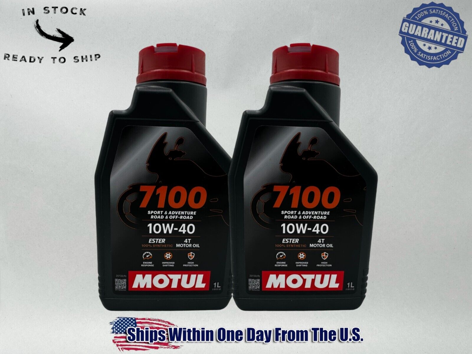 Motul OEM Motul 7100 4T 10w-40 Full Synthetic Motorcycle Oil 3601-0064-2PACK