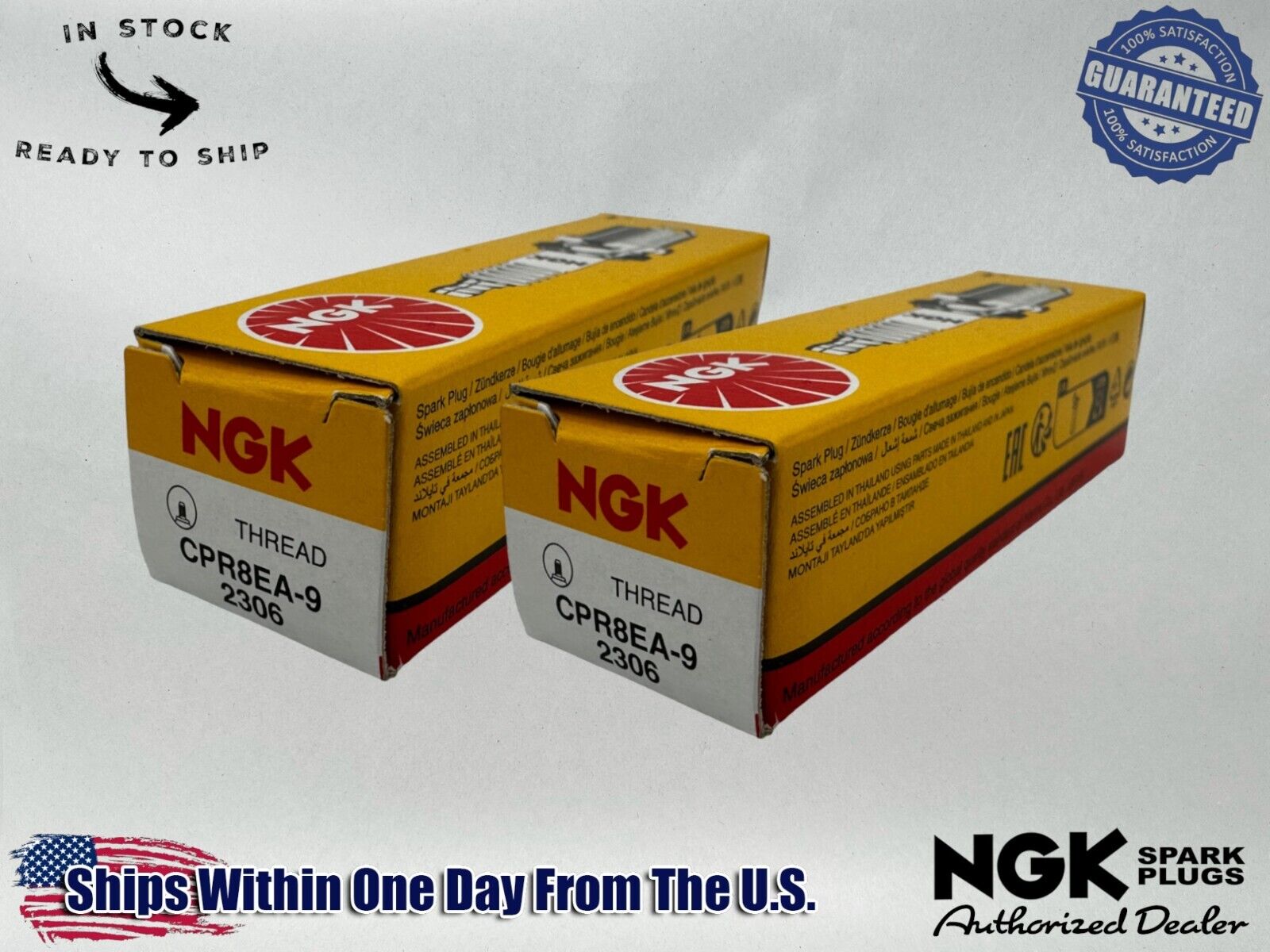 NGK Genuine OEM Authentic Spark Plugs CPR8EA-9 - 2 PACK