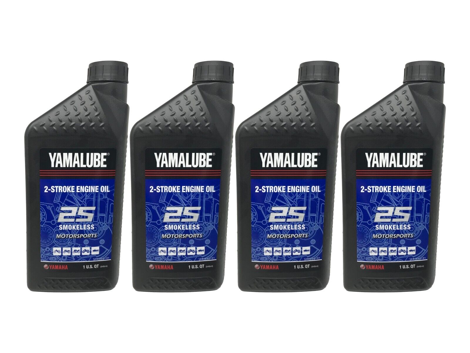 Yamaha Genuine OEM All-Purpose 2-Stroke Engine Oil LUB-2STRK-S1-12 - 4 Pack