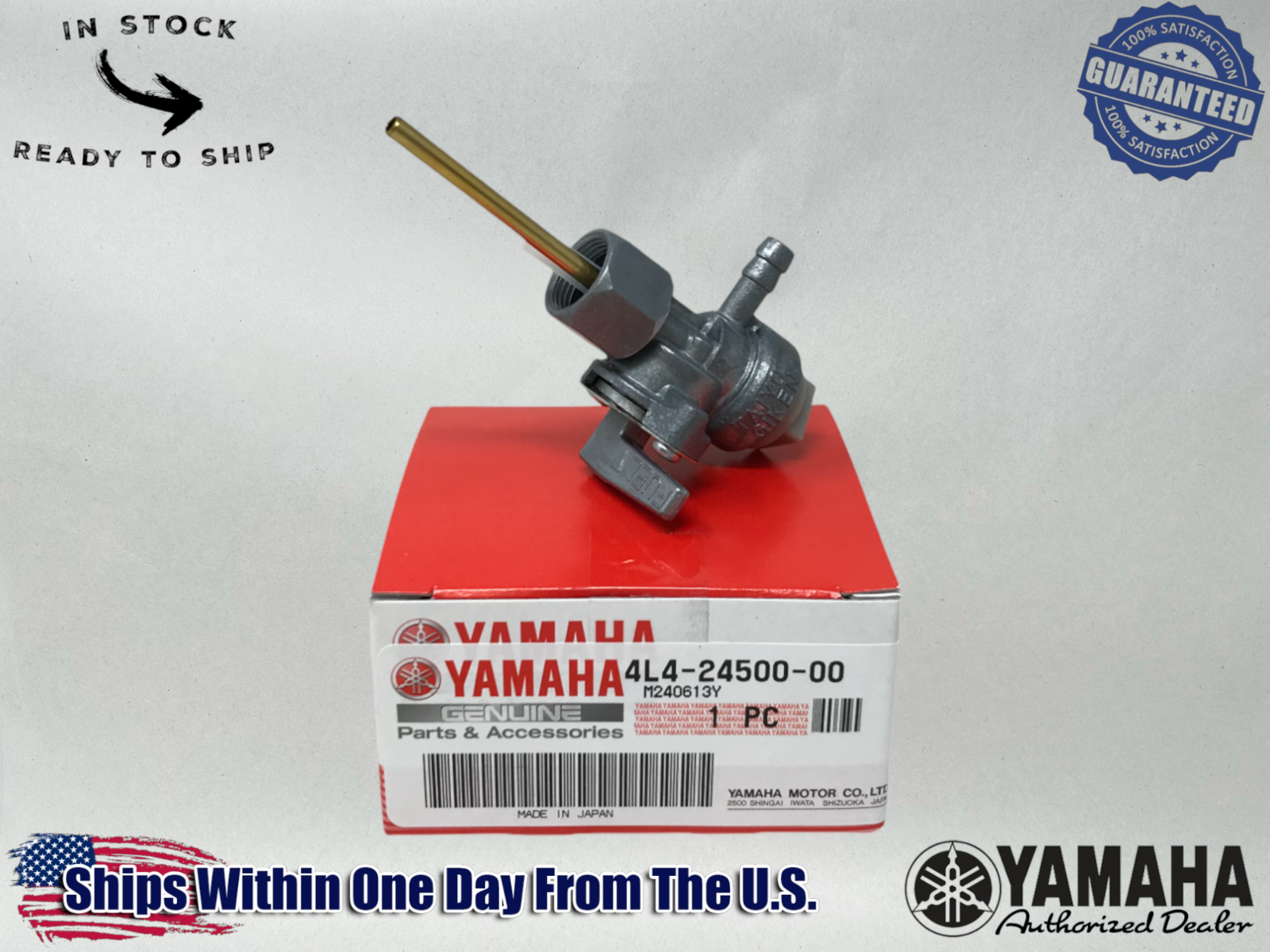 Yamaha Genuine OEM Authentic  Fuel Petcock Valve Assembly Gas 4L4-24500-00-00