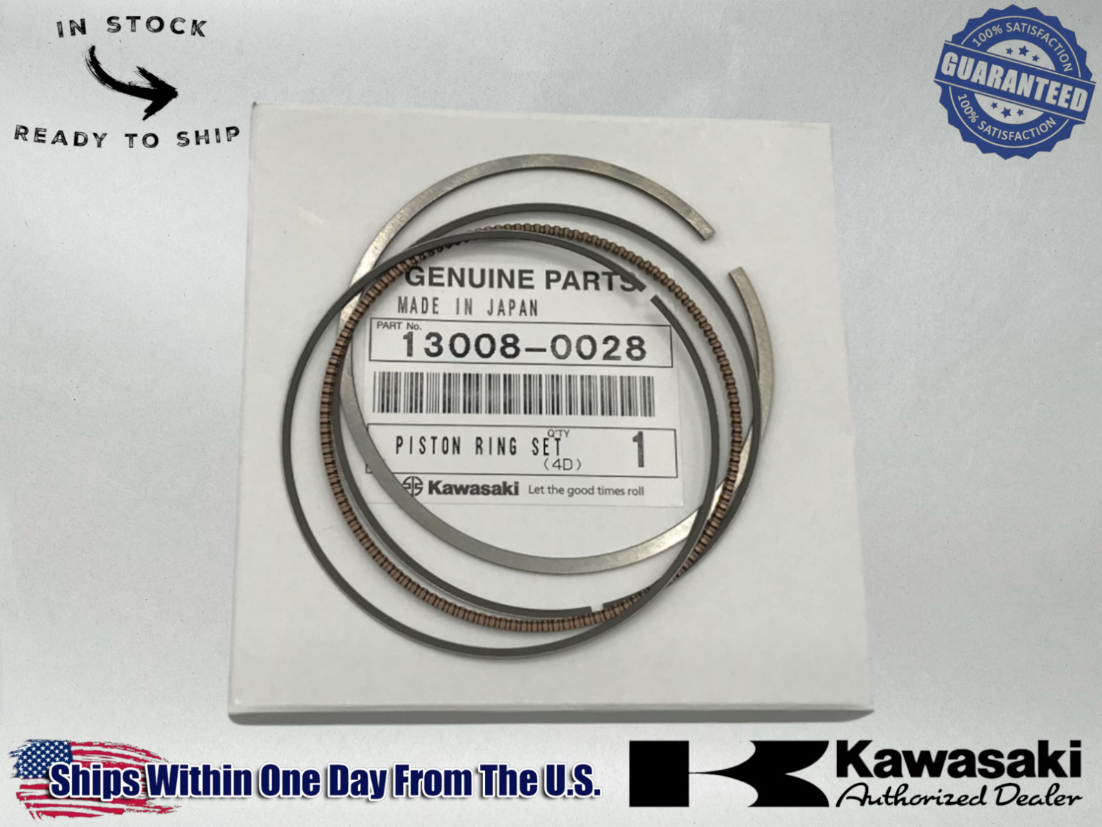 Kawasaki Genuine OEM 2004-19 KX 250F PISTON RING SET 13008-0028