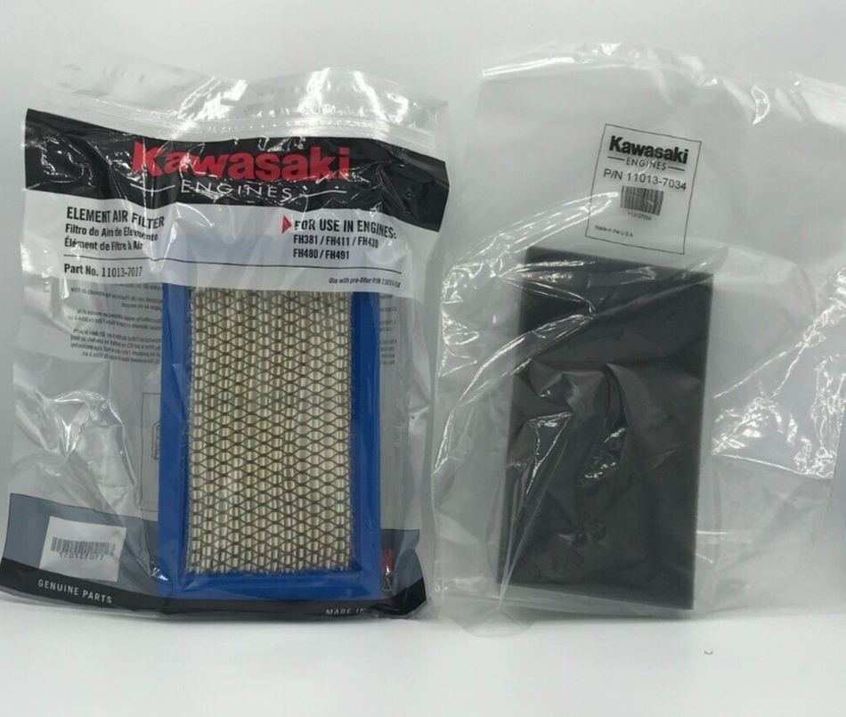 Genuine Kawasaki Engines 11013-7034 & 11013-7017 Pre-Filter Air Filter Combo Kit