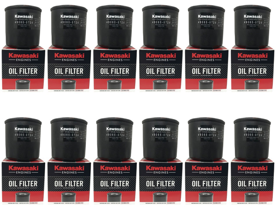 12 Pack OEM Kawasaki Oil Filter 49065-0724 (replaces 49065-7010)