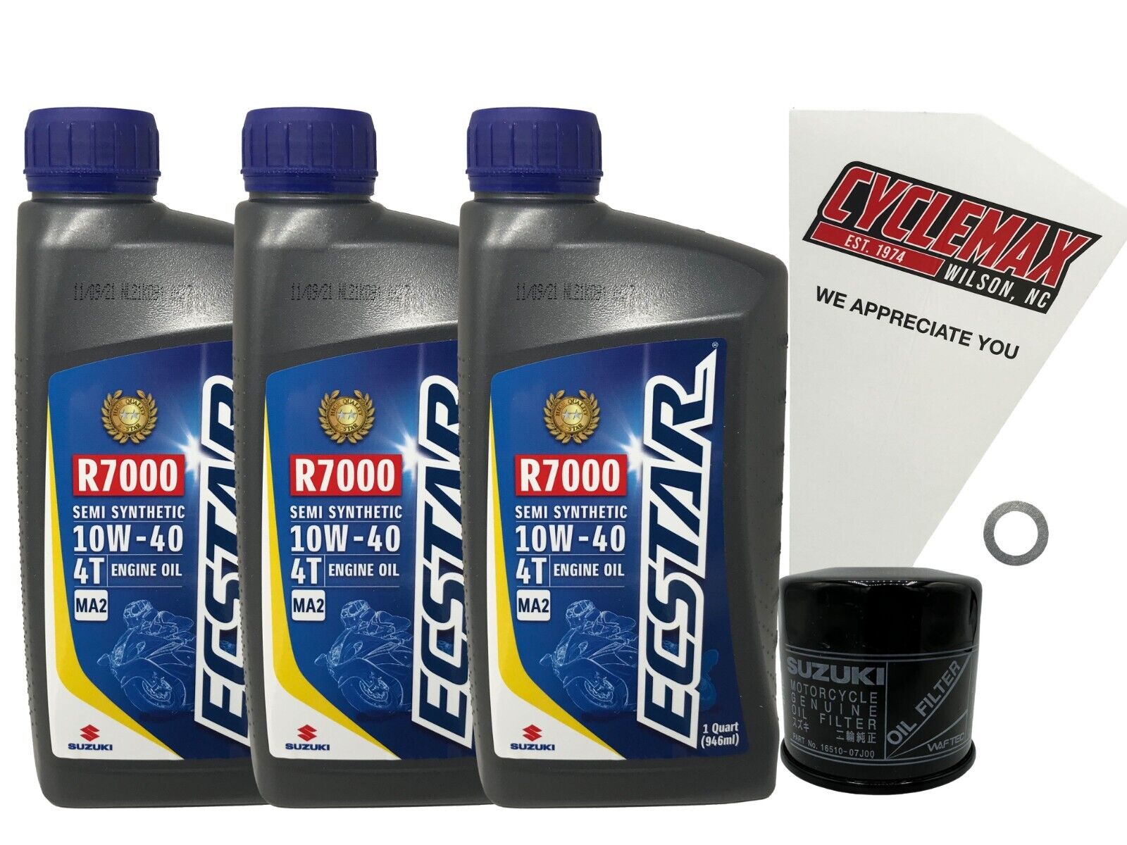 Cyclemax Genuine OEM Semi-Synthetic Oil Change Kit fits 2007-2010 Suzuki LT-A450