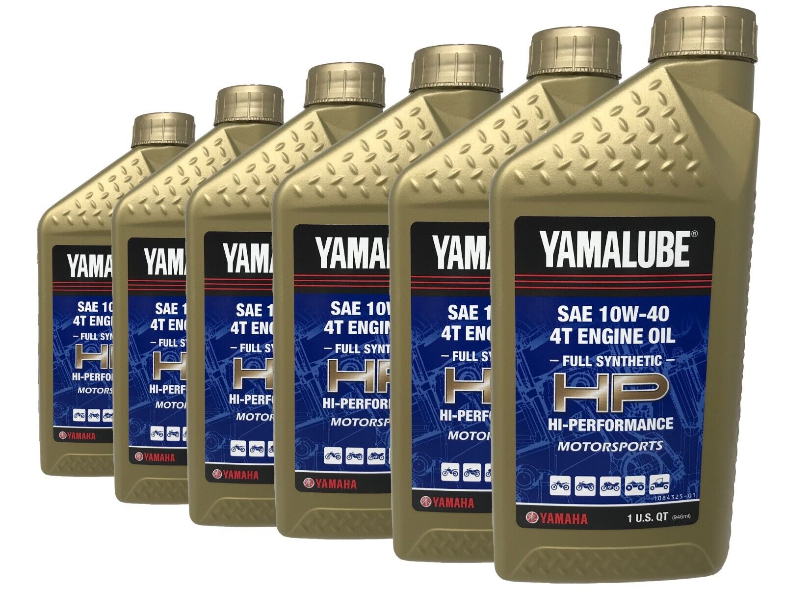 Yamaha Genuine OEM Yamalube Full Synthetic 10W-40 Oil LUB-10W40-FS-12 - 6 Pack