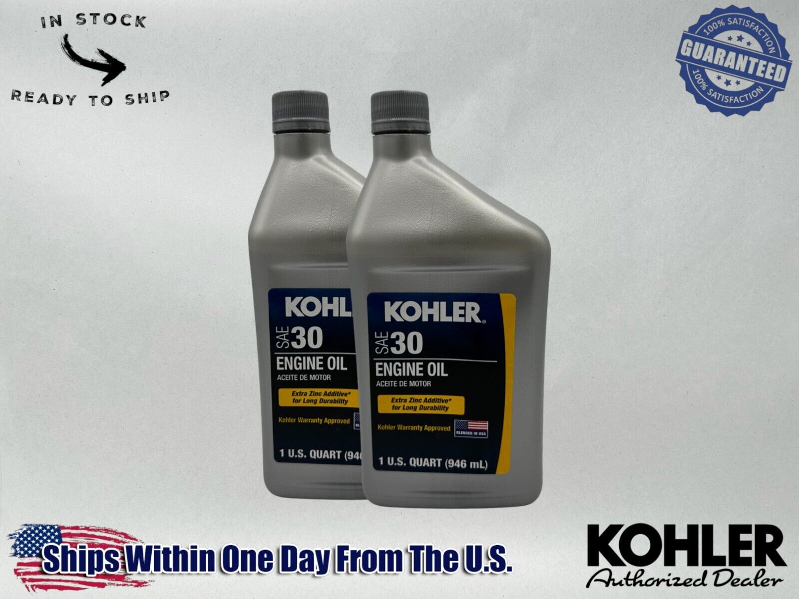 Kohler Genuine OEM Synthetic Blend SAE 30 4-Cycle Engine Oil 25 357 03-S-2PACK