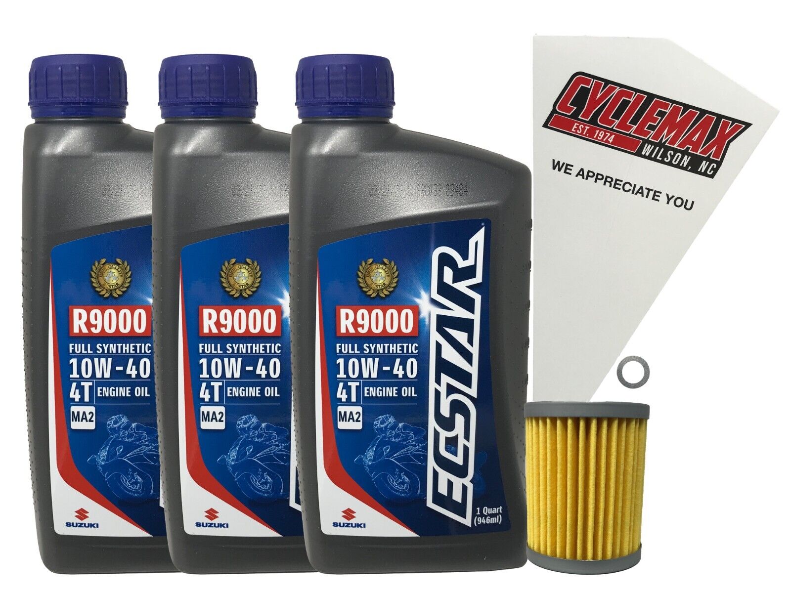 Cyclemax Genuine OEM Full Synthetic Oil Change Kit fits 2000-2014 Suzuki LT-F250