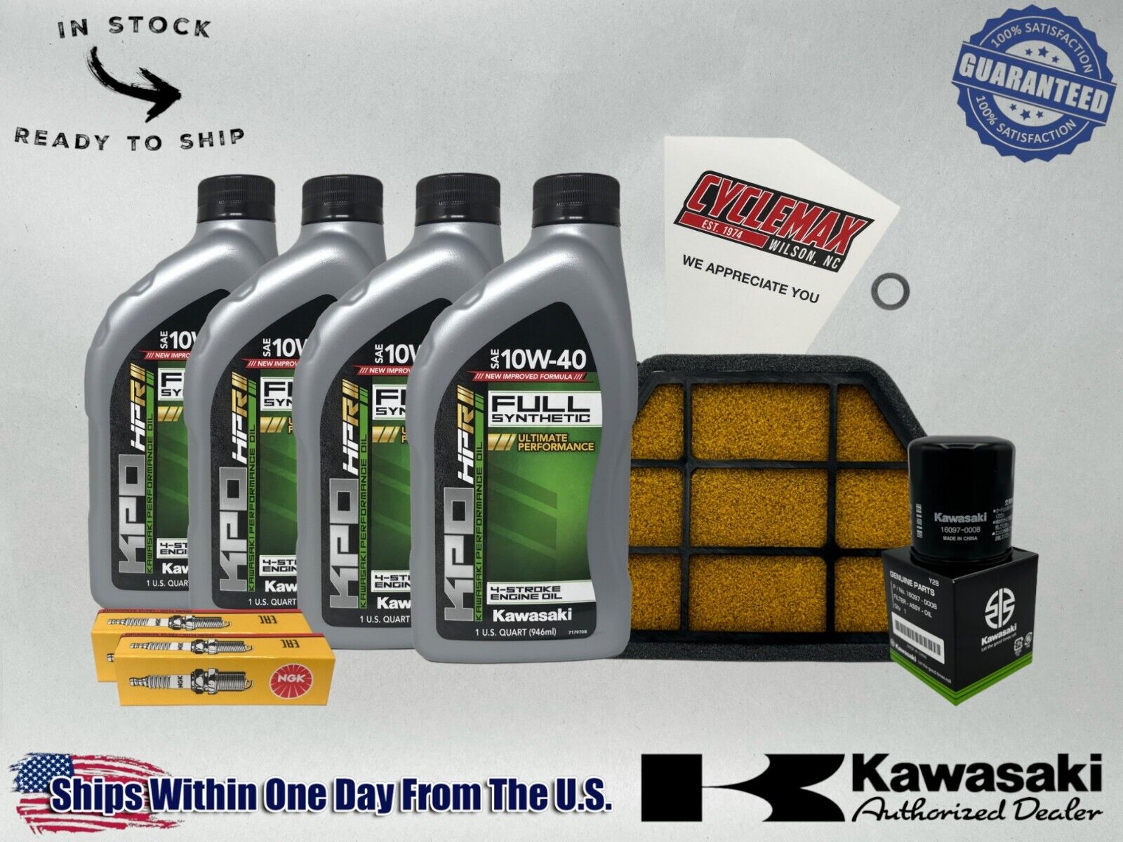 Cyclemax Full-Synthetic KPO Tune-Up Kit fits 1996-2009 Kawasaki VULCAN 500