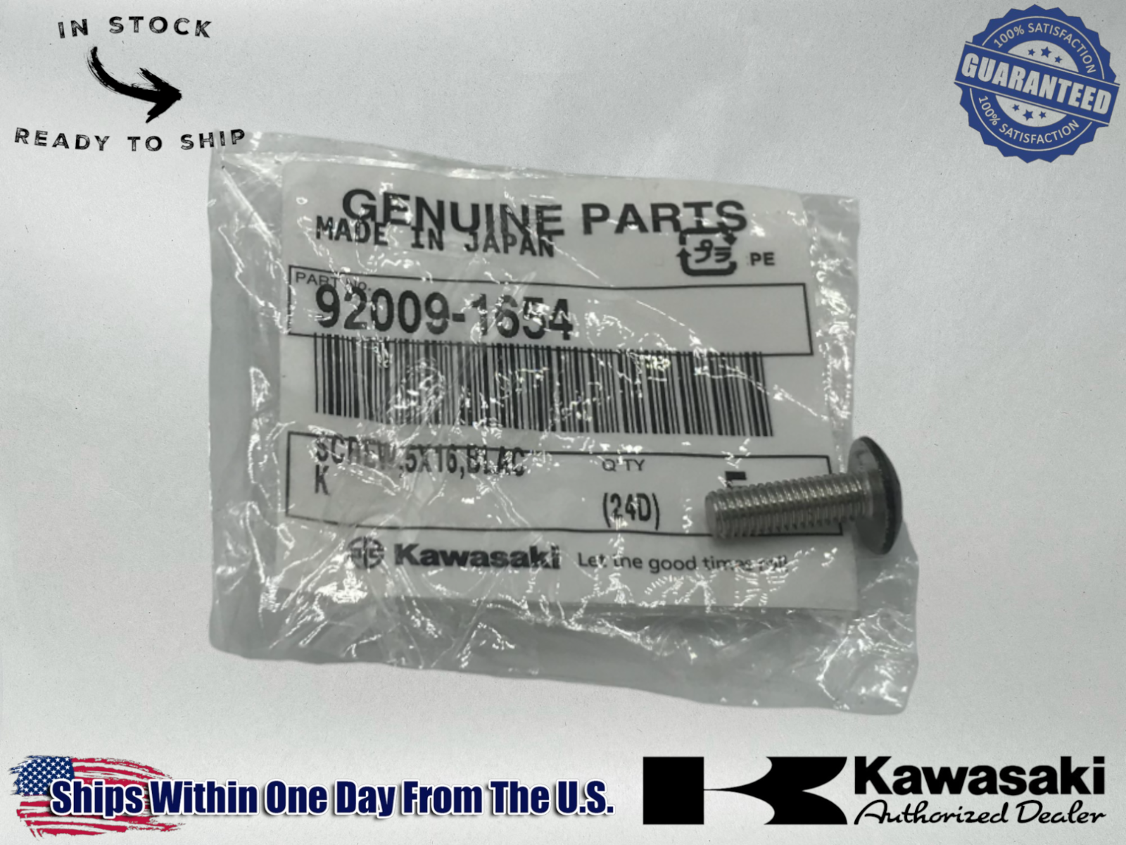 Kawasaki Genuine OEM Authentic SCREW 92009-1654 1