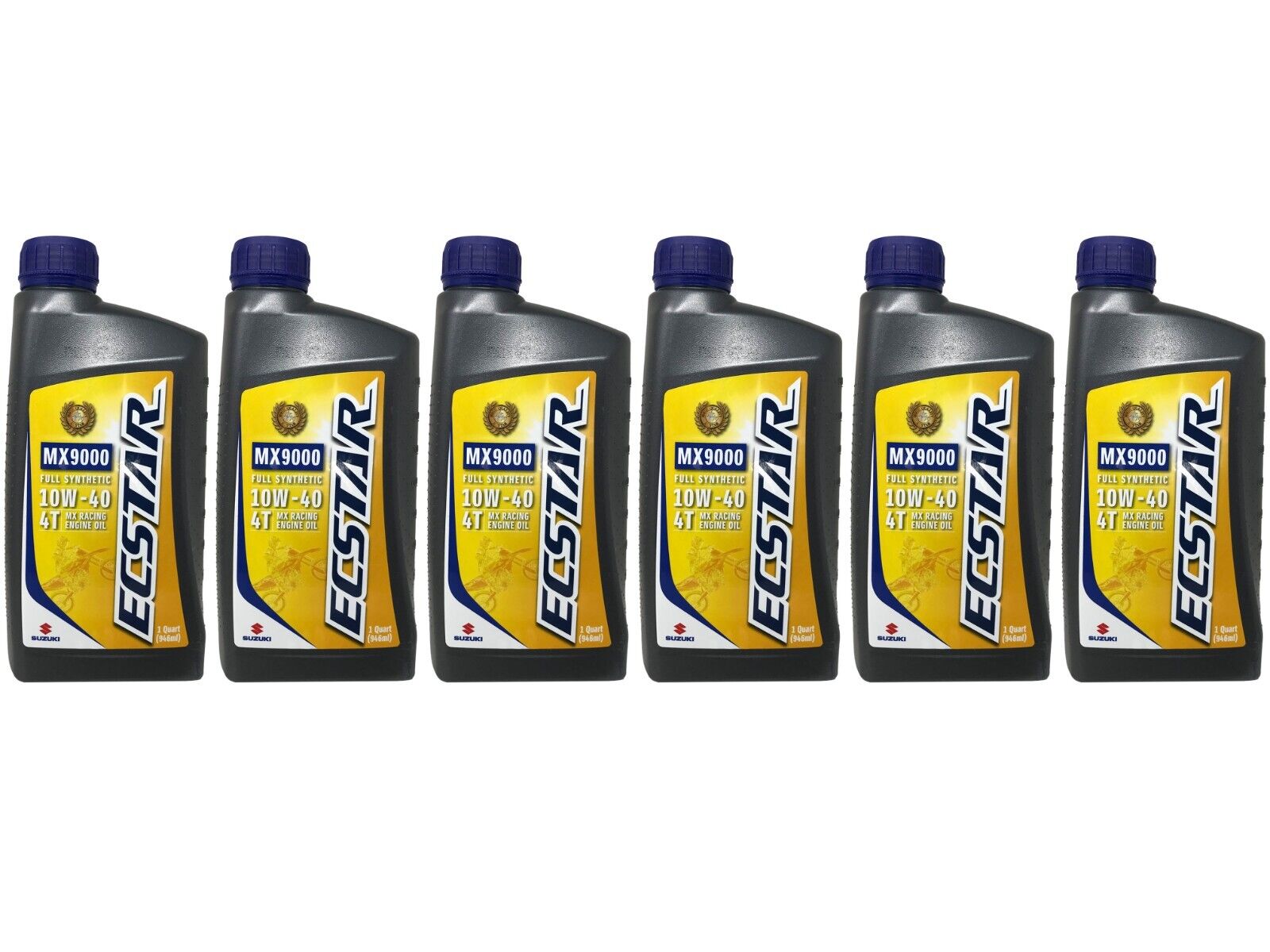 Suzuki Genuine OEM Ecstar Full Synthetic 10W-40 Oil 990A0-01E50-01Q - 6 Pack