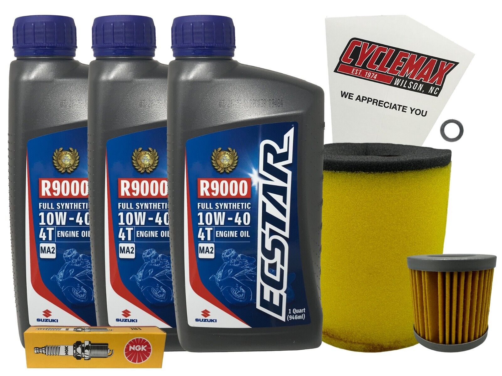 Cyclemax Full Synthetic Tune Up Kit w/ Spark Plug fits 2008-2013 Suzuki LT-Z400