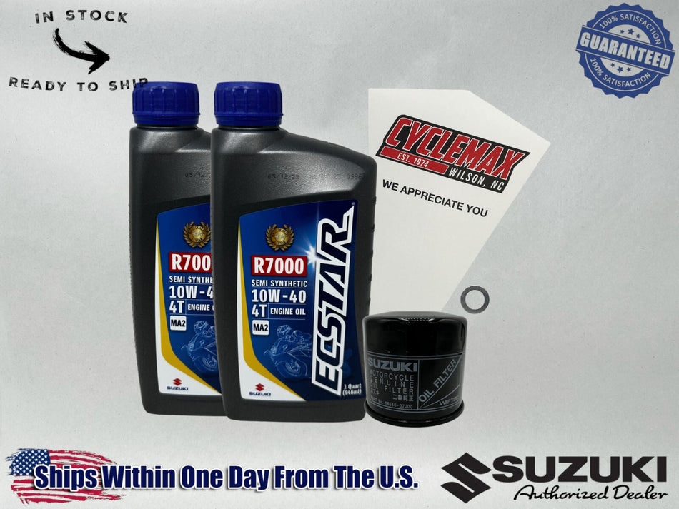 Suzuki Ecstar Semi-Synthetic Oil Change Kit for 2017-2025 GSX-250R