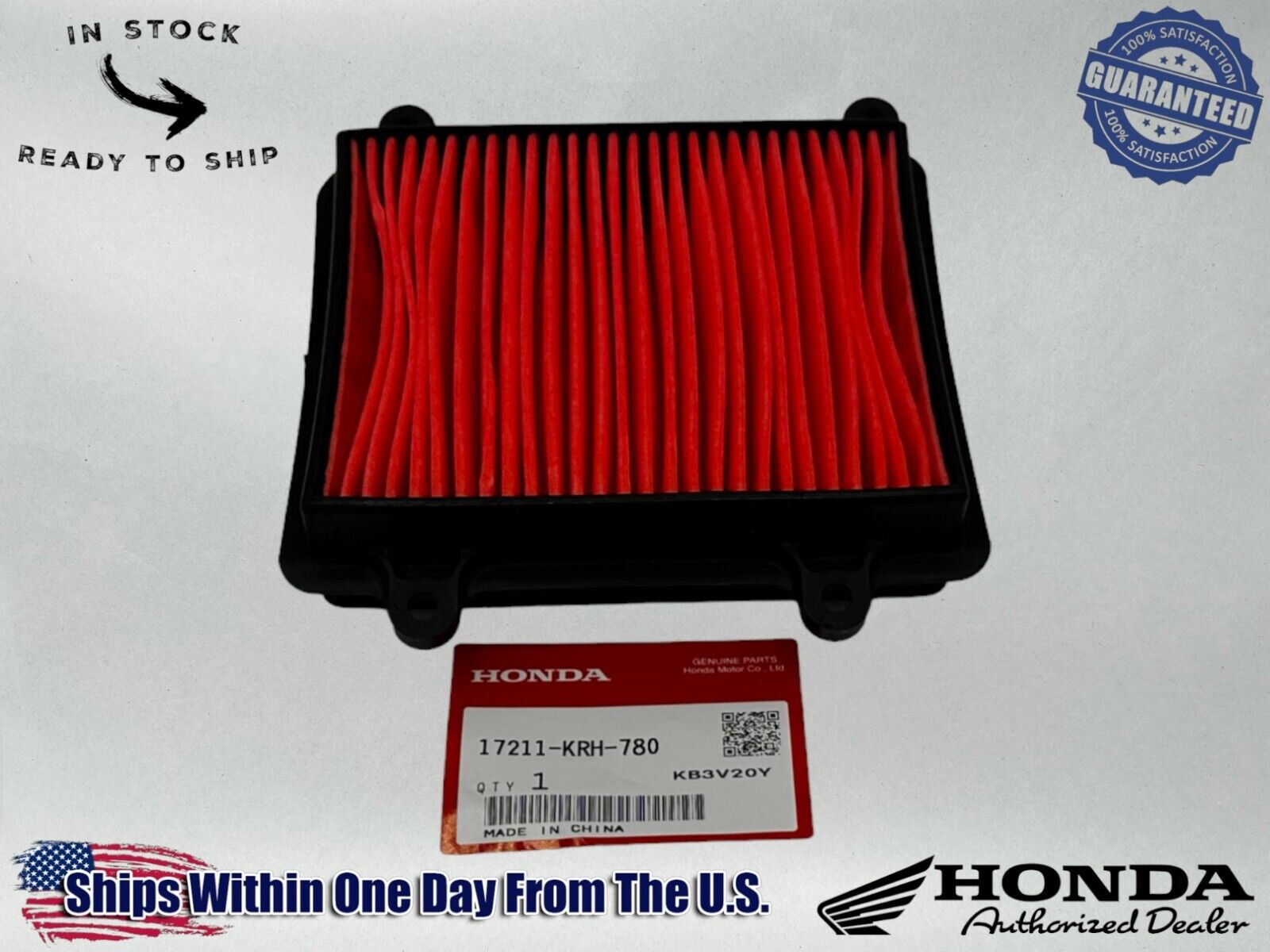 Honda Genuine OEM Authentic Air Filter 17211-KRH-780