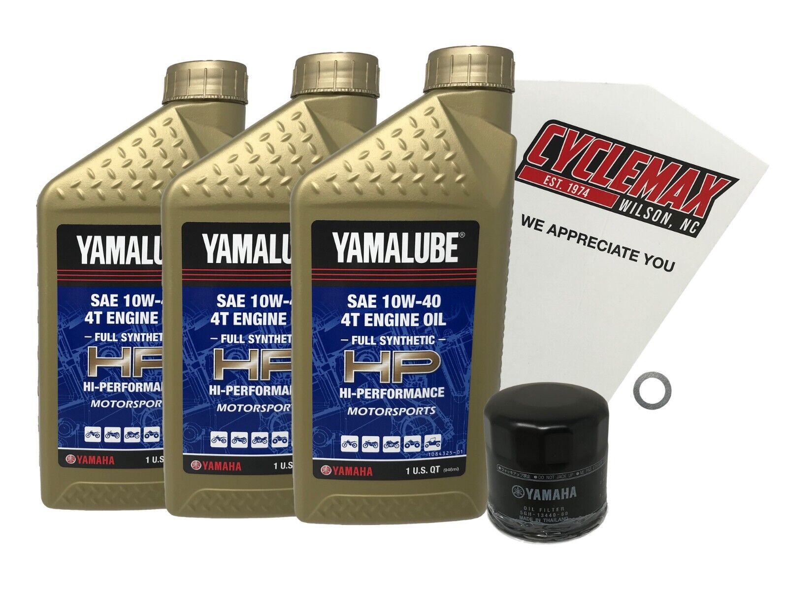 Cyclemax Full Synthetic 10W40 Oil Change Kit fits 2006-2009 Yamaha Wolverine 350