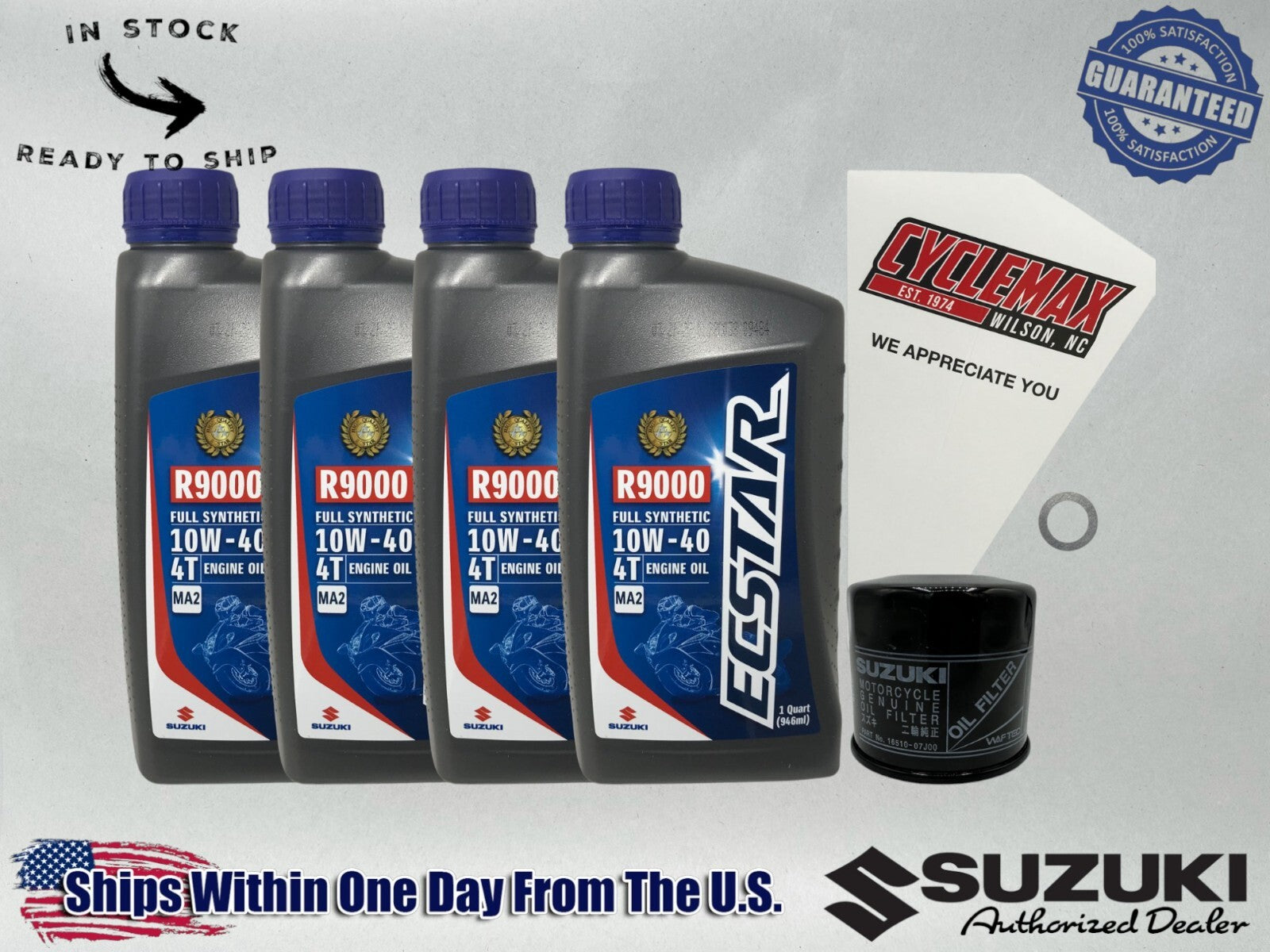 Cyclemax FS Ecstar R9000 Oil Change Kit compatible with 2005-2022 Suzuki Boulevard C50