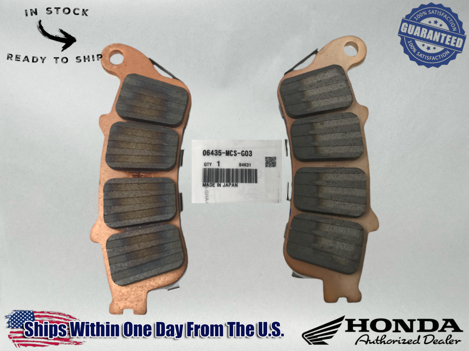 Honda OEM Brake Pads for ST1300 St 1300 ST1300A Abs Front Rear Brakes 02-07