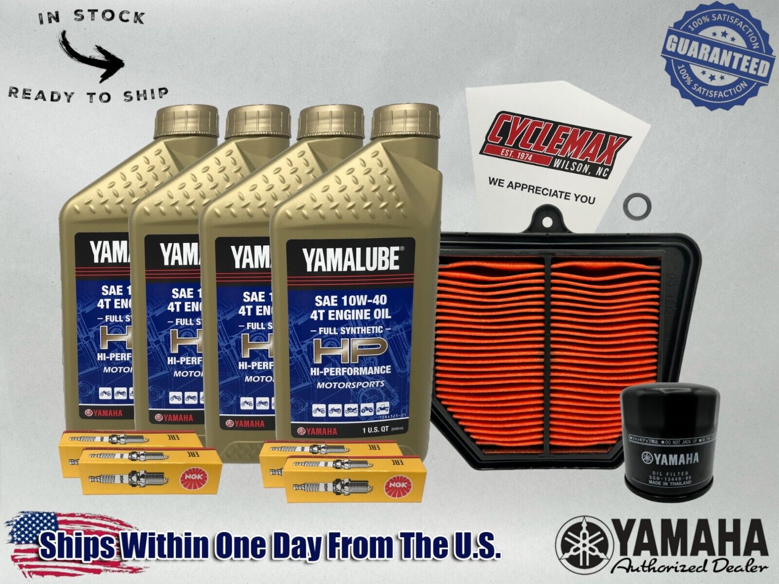 Cyclemax Full-Synthetic Yamalube Tune-Up Kit fits 2006-2015 Yamaha FZ-1