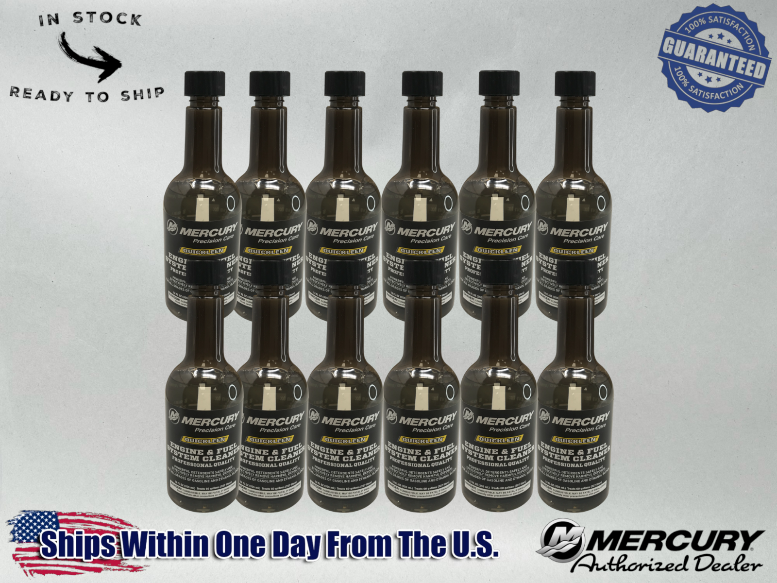 Mercury OEM Quickleen Engine and Fuel System Cleaner 12 oz. 92-8M0047931 12 Pack