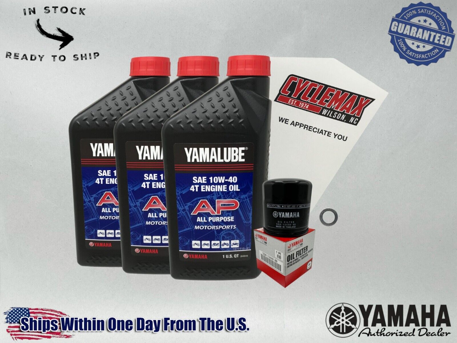 Cyclemax Standard 10W-40 Oil Change Kit fits 2022-2024 Yamaha YZF-R7