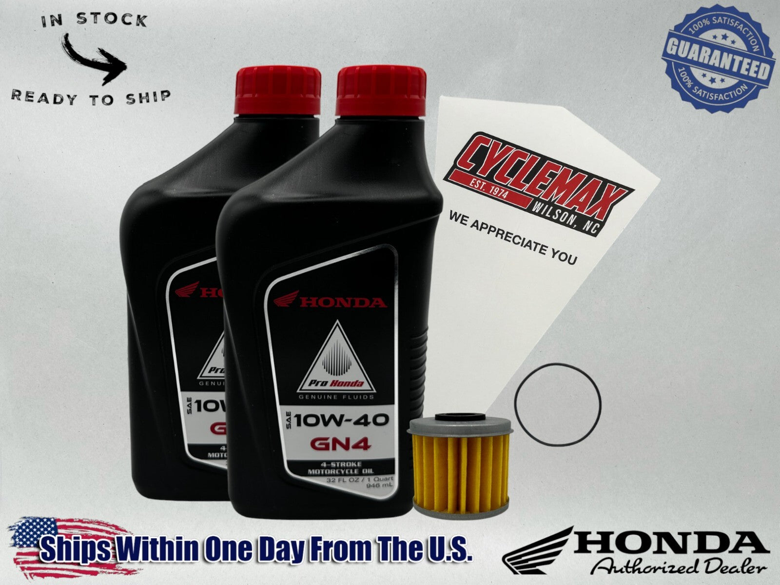 Cyclemax Standard GN4 10W-40 Oil Change Kit compatible with 2025 Honda CRF450RX