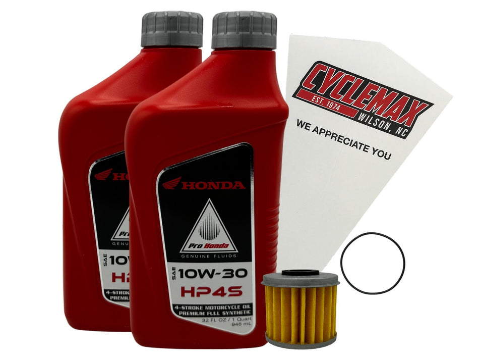 Full Synthetic HP4s Oil Change Kit compatible with 2025 Honda CRF450RX