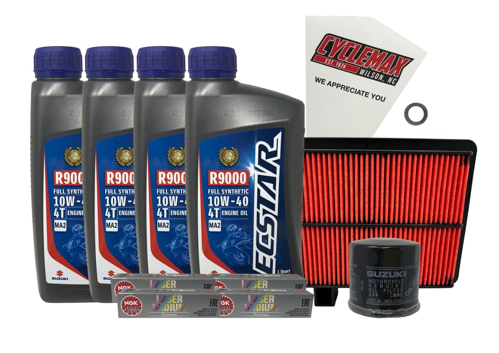 Cyclemax Full Synthetic Tune Up Kit w/ Spark Plugs fits 2022-2024 Suzuki DL-1050