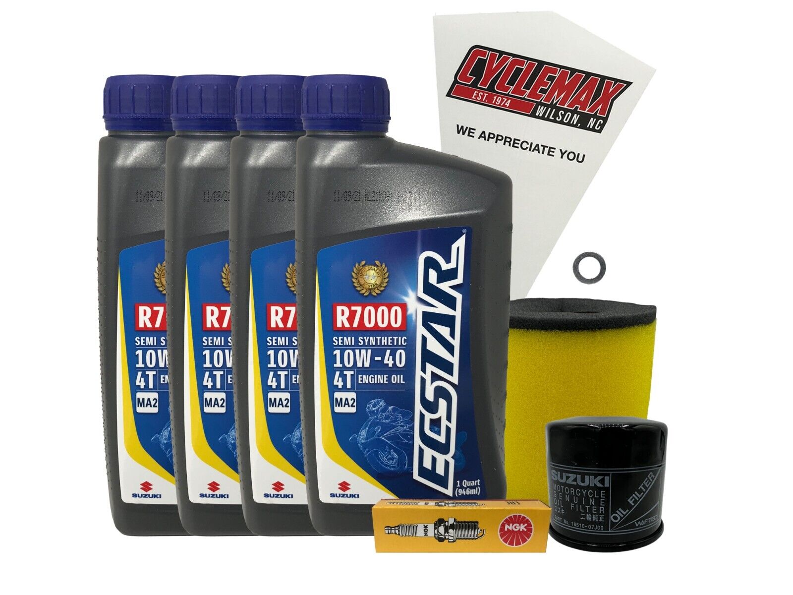 Cyclemax Semi-Synthetic Tune Up Kit w/ Spark fits 2004-2010 Suzuki LT-A400 K4-K7