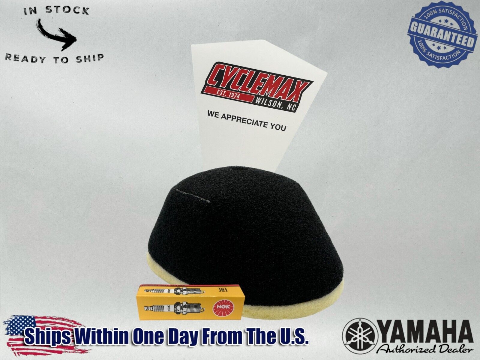 Cyclemax Maintenance Kit with Air Filter & Plug for 1988-2006 Yamaha BLASTER 200