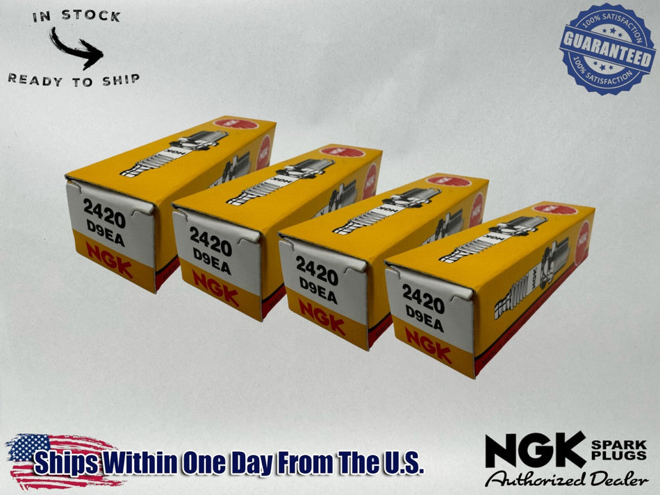 NGK Genuine OEM Authentic Spark Plugs D9EA - 4 PACK