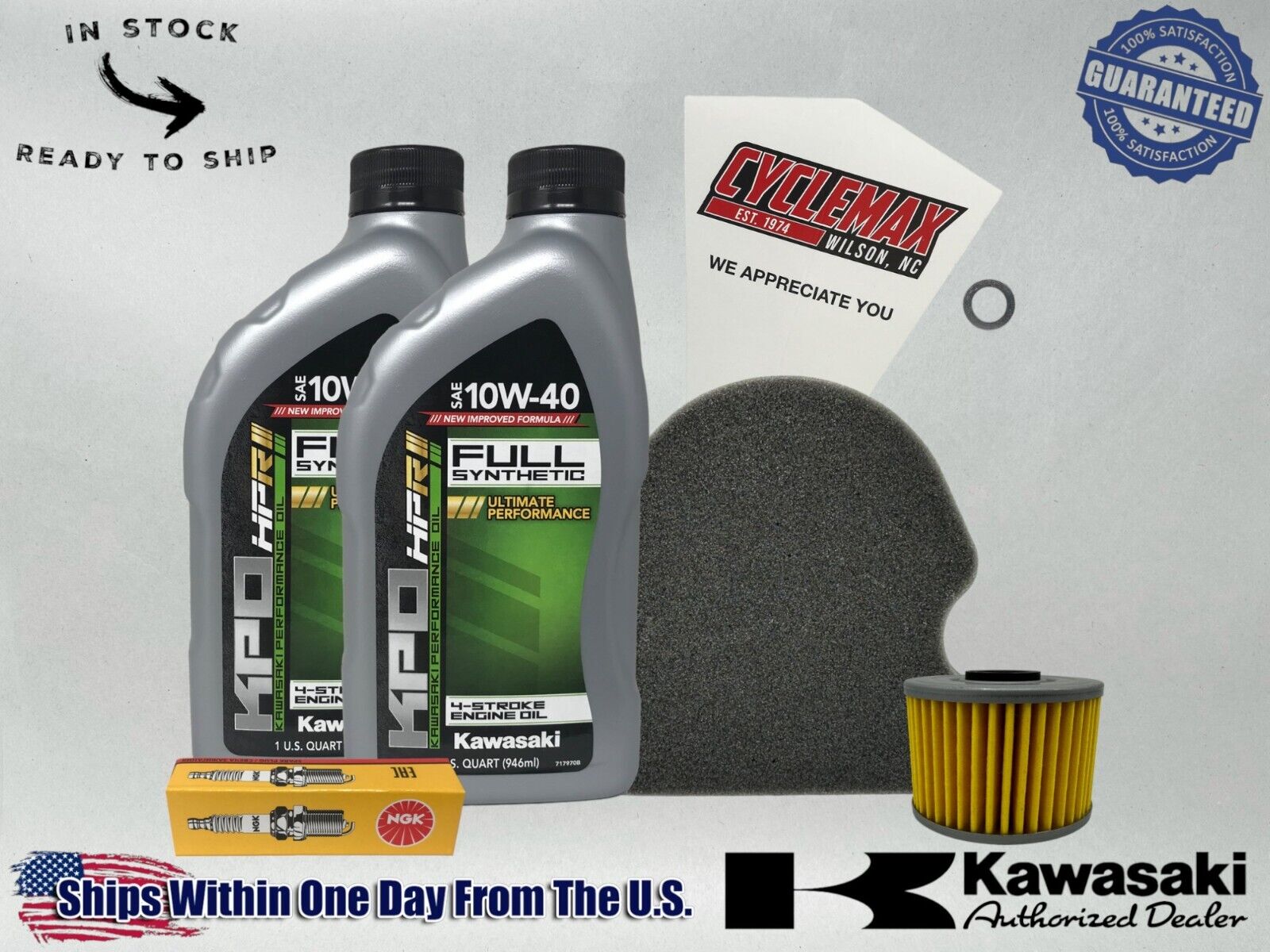 Cyclemax Full-Synthetic KPO Tune-Up Kit fits 2002-2024 Kawasaki KLX110