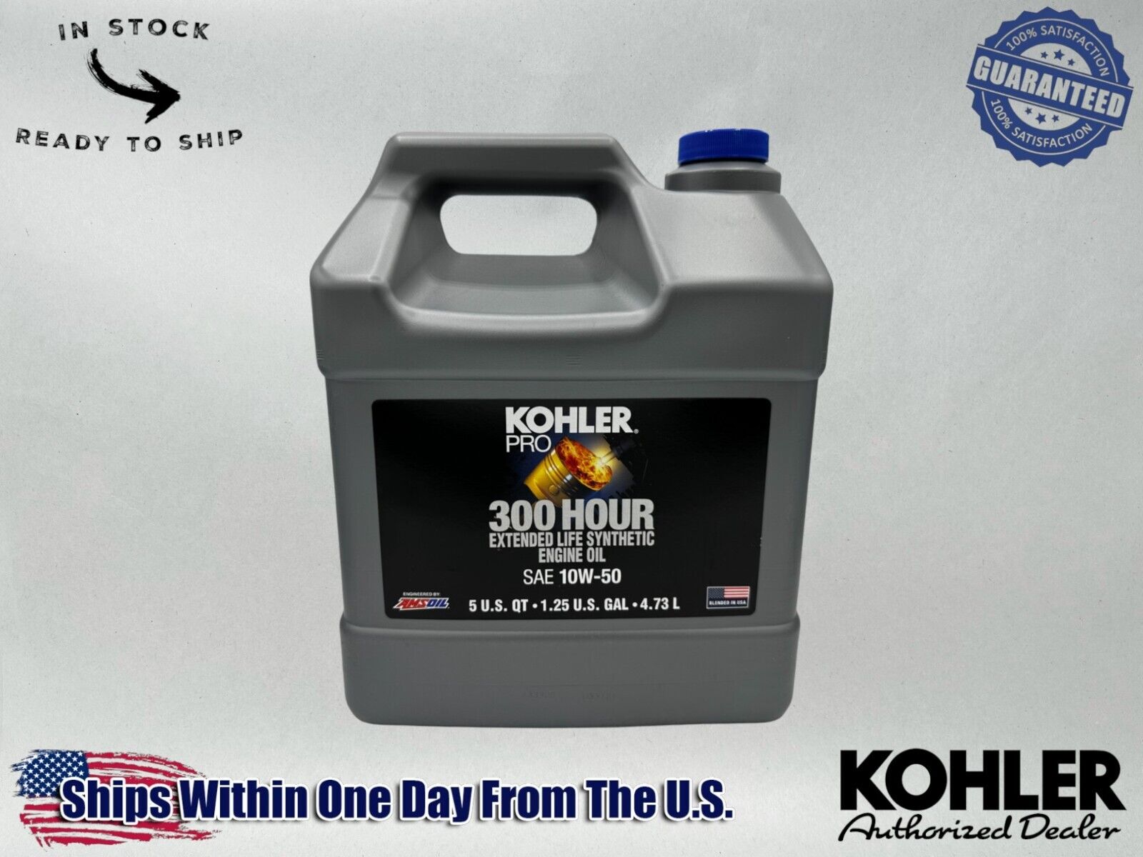 Kohler OEM SAE 10W-50 300 Hour Semi Synthetic Oil 5-Quart Bottle 25-357 75-S