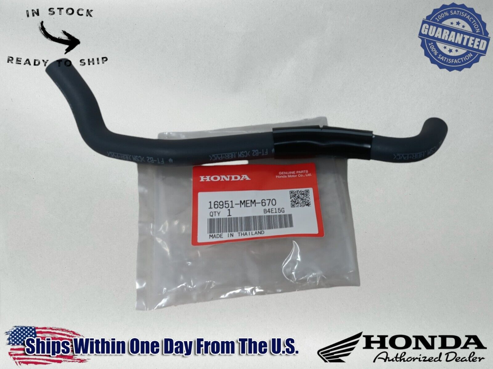 Honda Genuine OEM Authentic Fuel Tube  16951-MEM-670