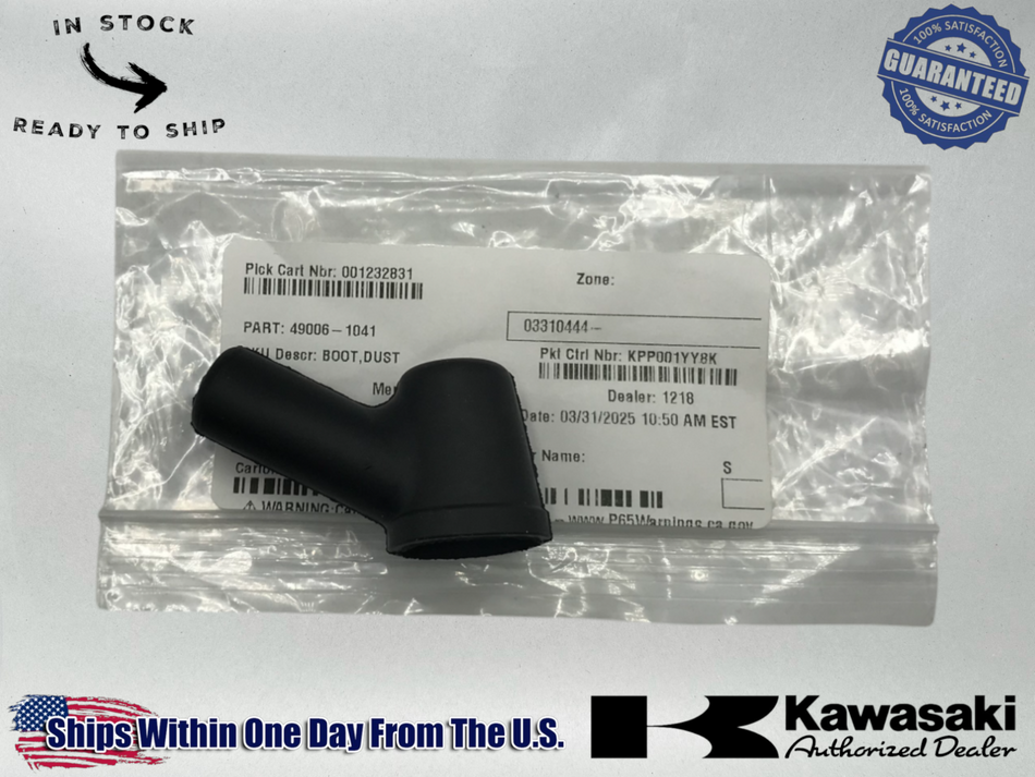 Kawasaki OEM Front Brake Master Cylinder Dust Boot Cover 49006-1041