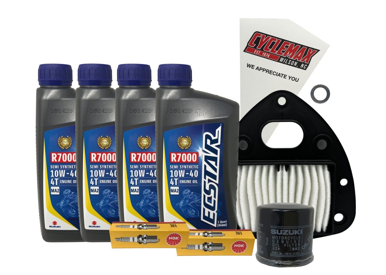 Cyclemax Semi-Synthetic Tune Up Kit w/ Spark Plugs fits 2019-2022 Suzuki VL-800