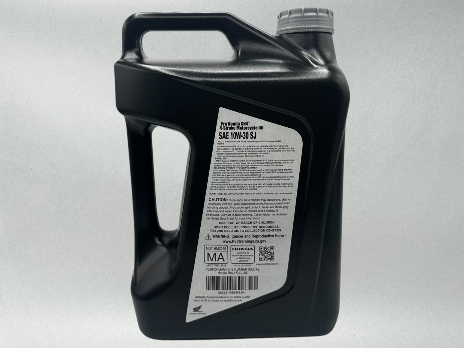 Honda Genuine OEM Authentic Standard GN4 10W-30 5 Quart Jug 08232-M99-K8JA1